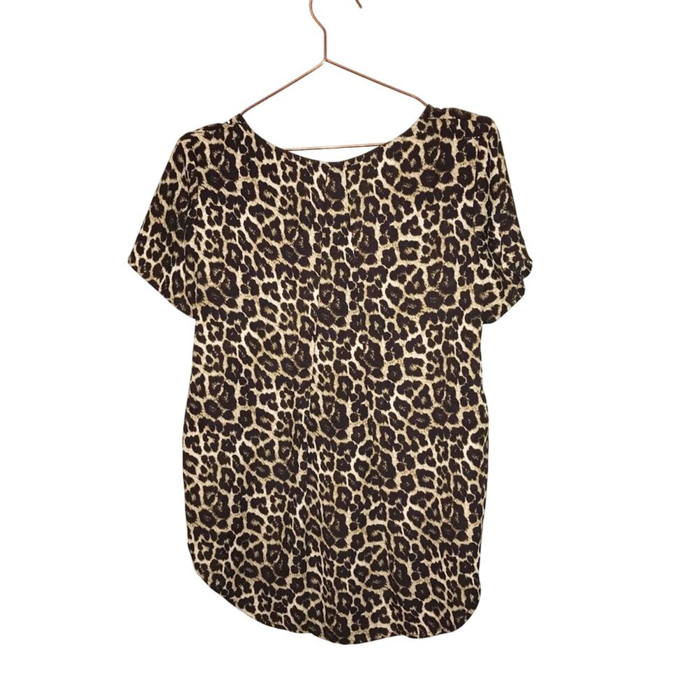 Chelsea & Theodore Leopard Print Blouse - Size Small